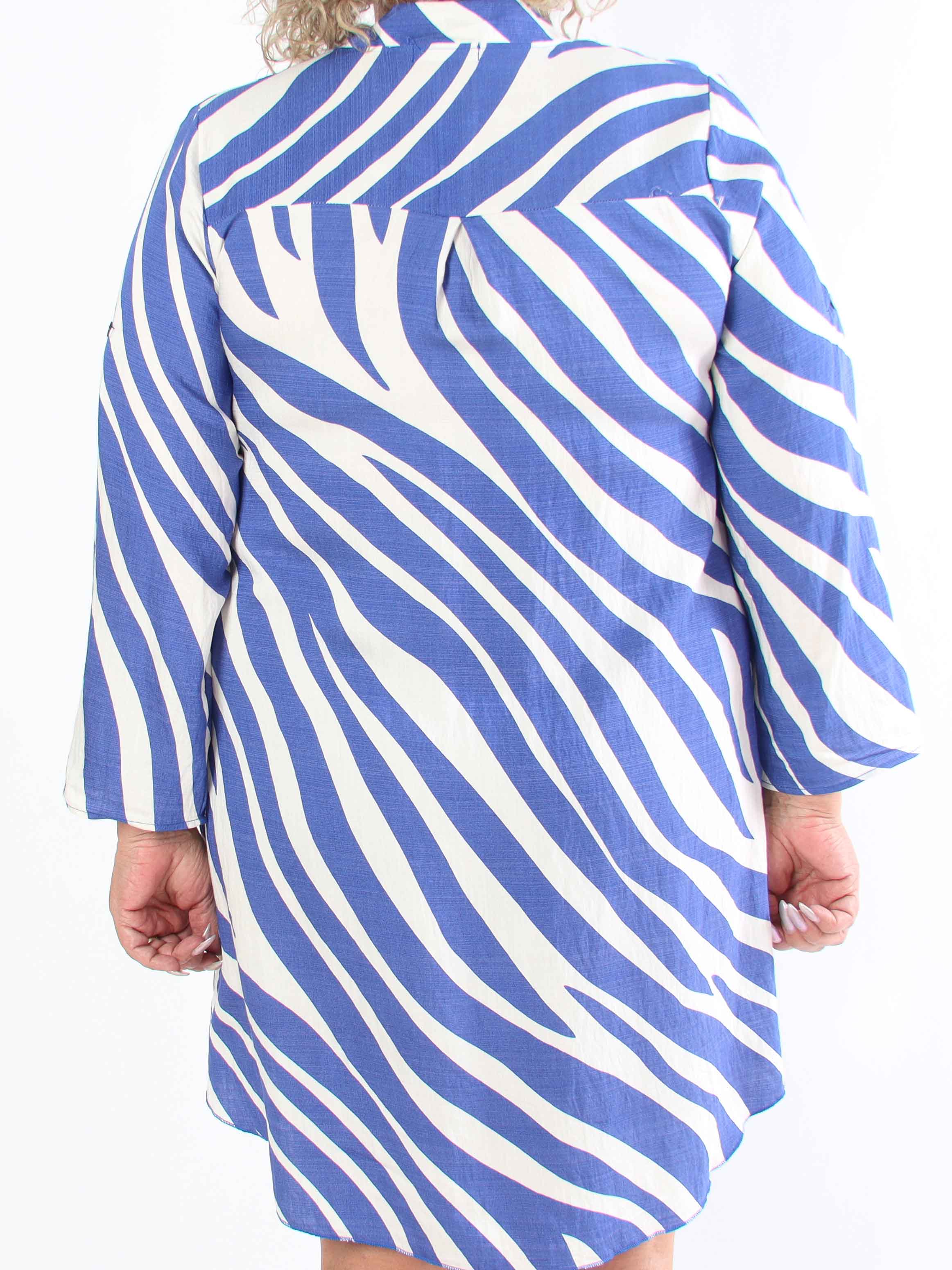 Luna - Stribet plus size tunikakjole i viskose